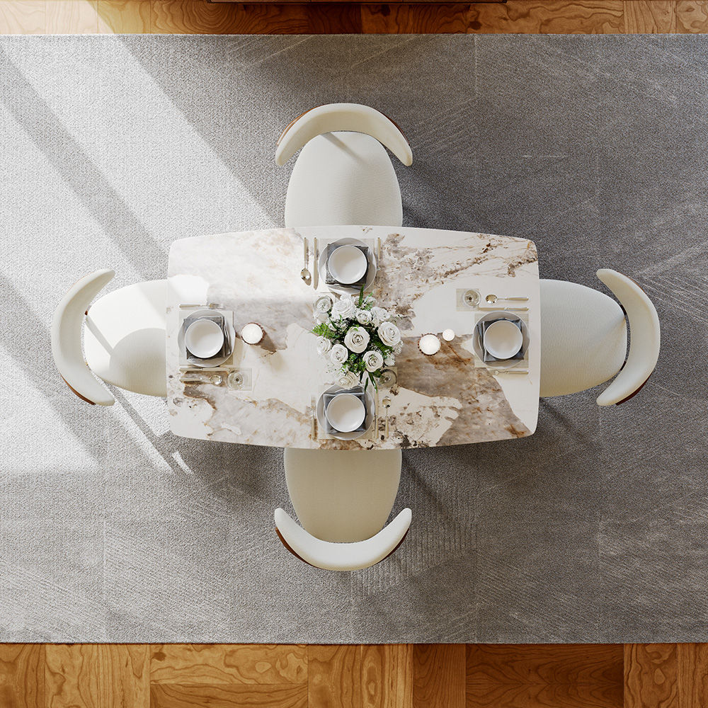 Extendable Bronze & Gold Glossy Sintered Stone Dining Tables