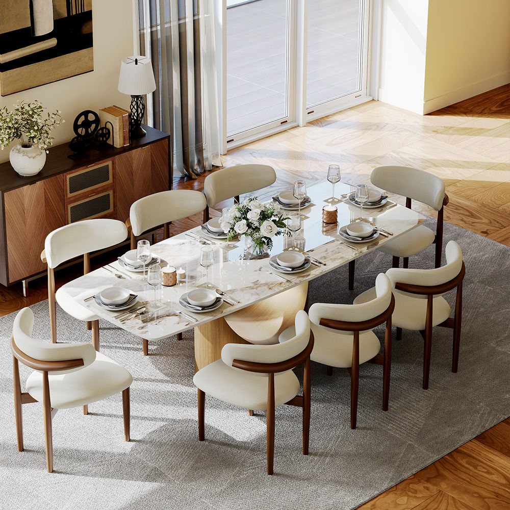 Extendable Bronze & Gold Glossy Sintered Stone Dining Tables