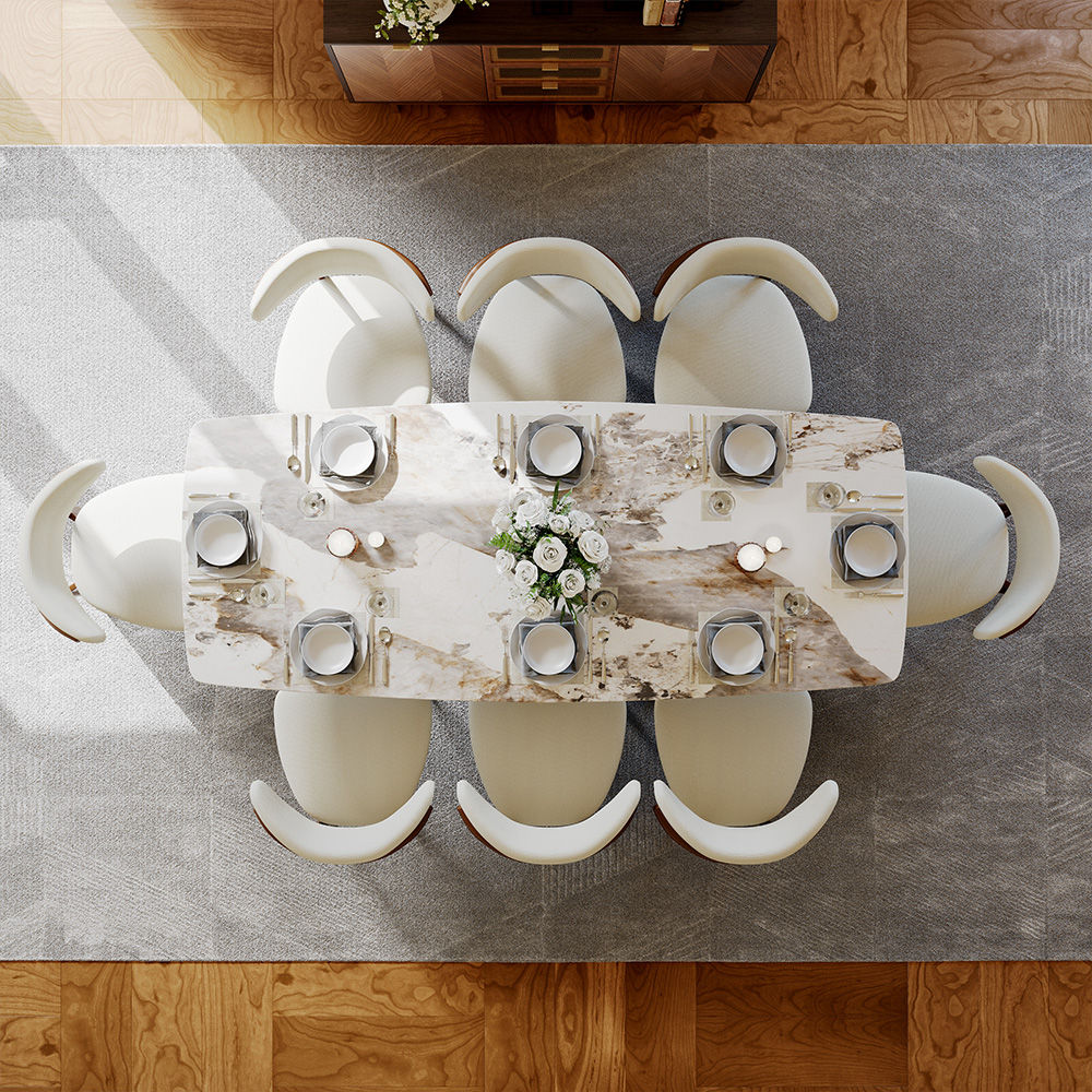 Extendable Bronze & Gold Glossy Sintered Stone Dining Tables
