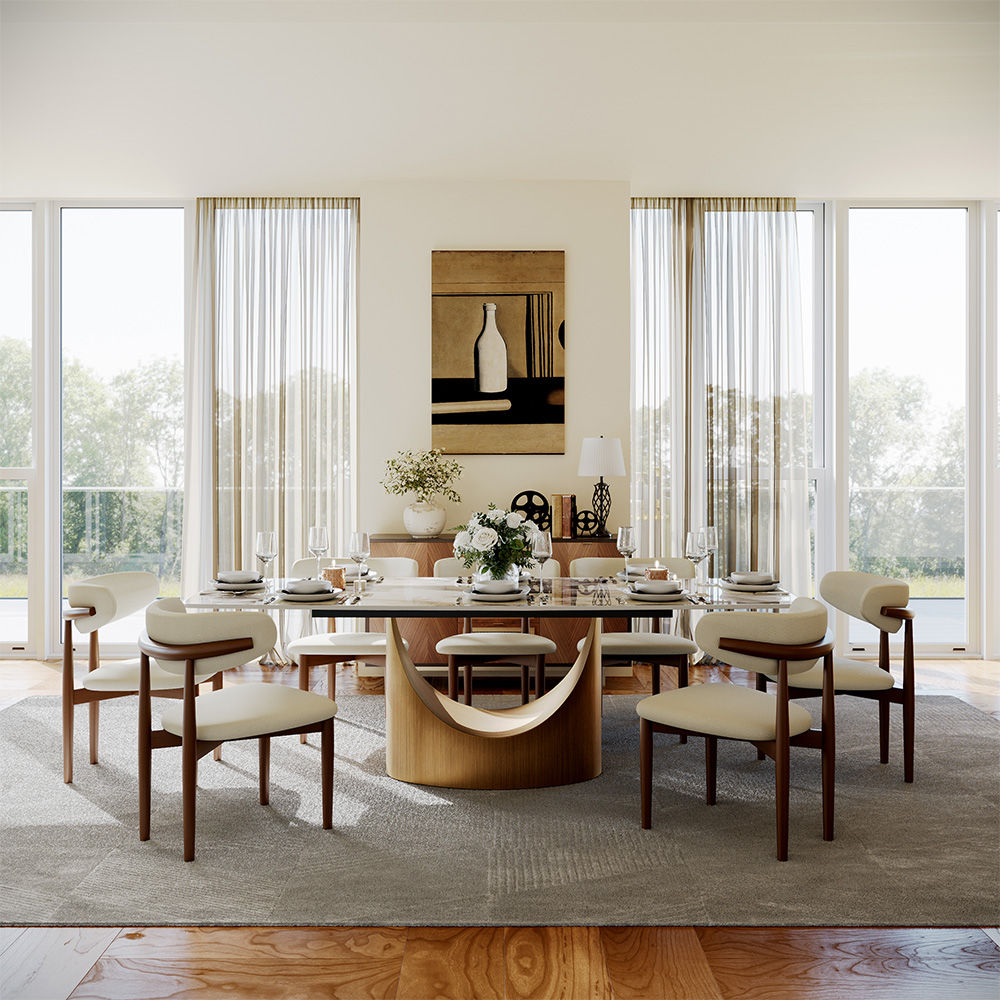Extendable Bronze & Gold Glossy Sintered Stone Dining Tables
