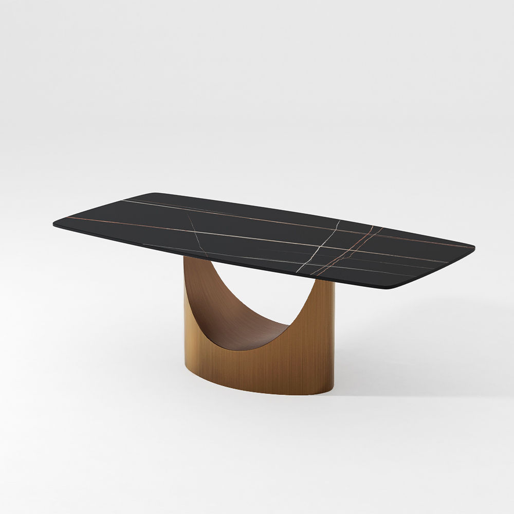 Extendable Black Matte Sintered Stone Dining Tables