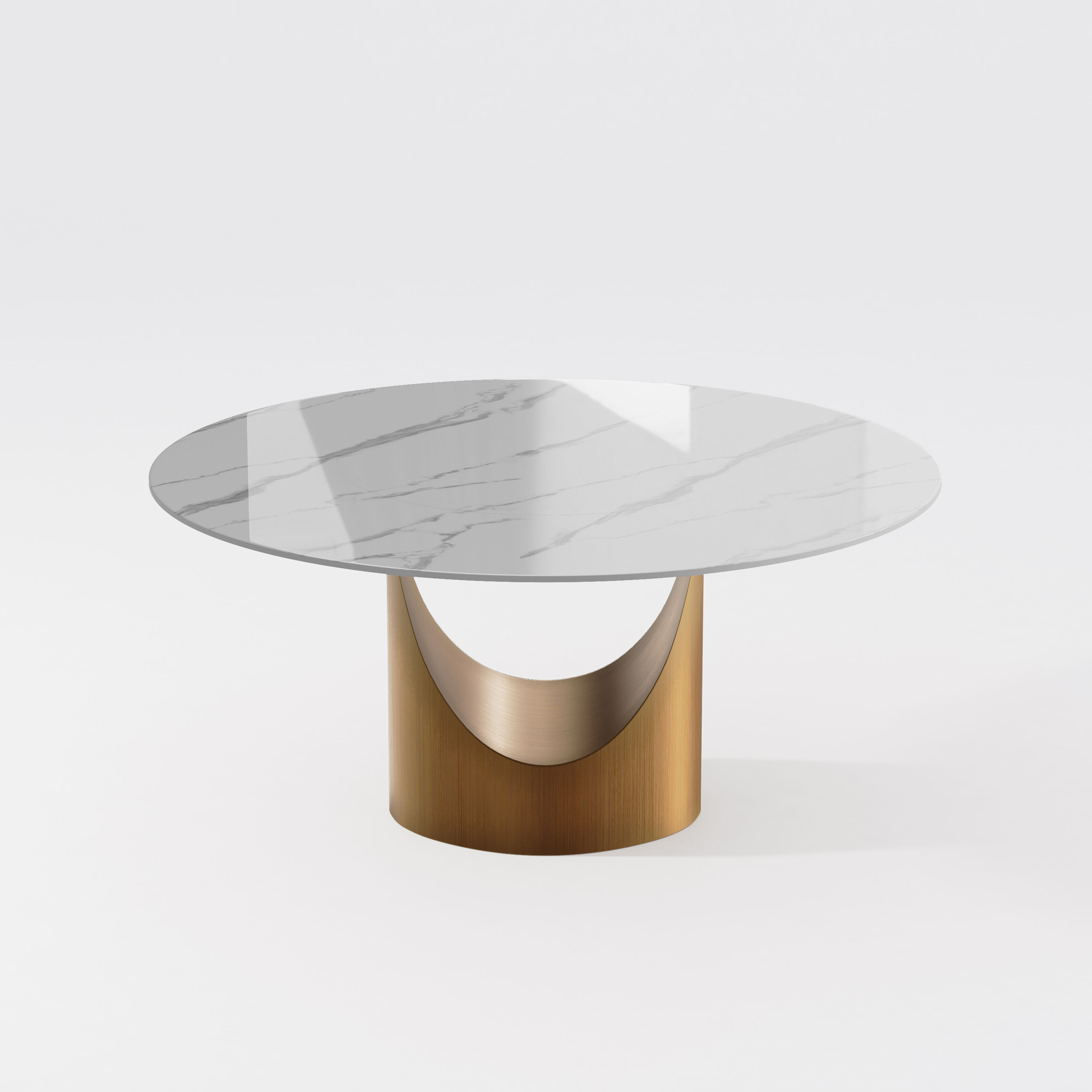 Modern White Glossy Sintered Stone Dining Tables