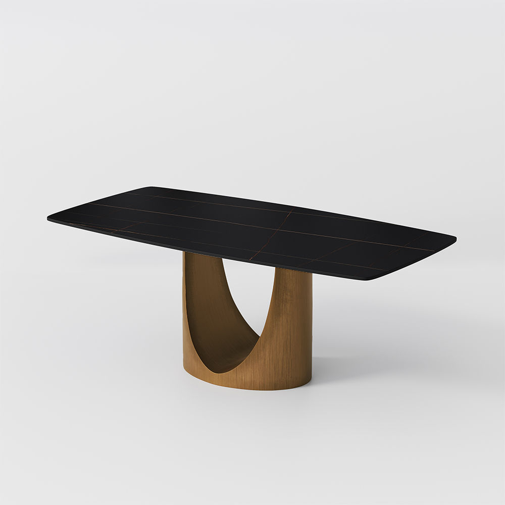 8 Seaters Black Matte Sintered Stone Dining Tables