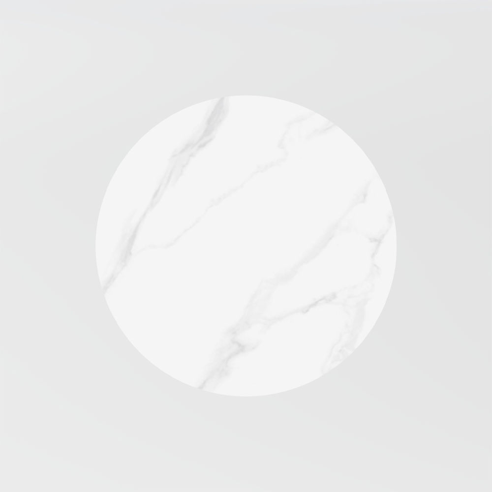 Round White Glossy Sintered Stone Dining Tables