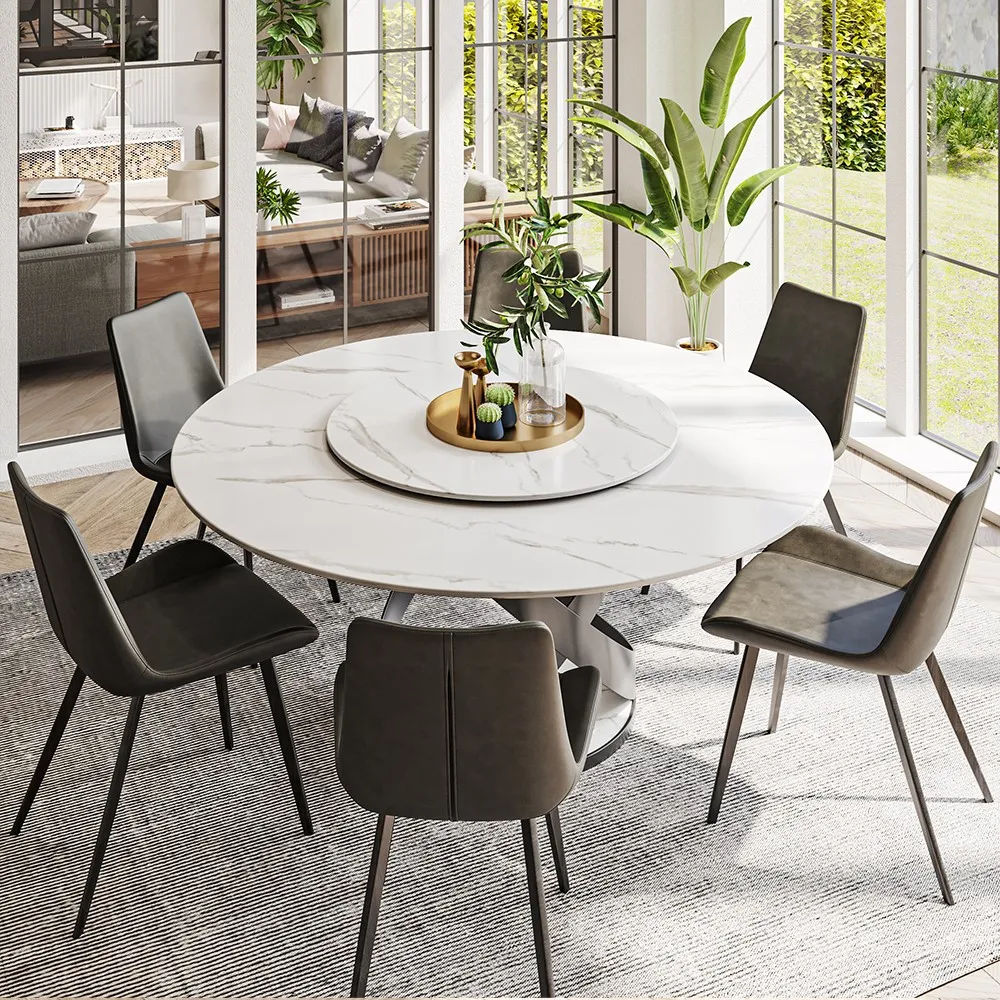 Sintered Stone White Glossy Sintered Stone Dining Tables