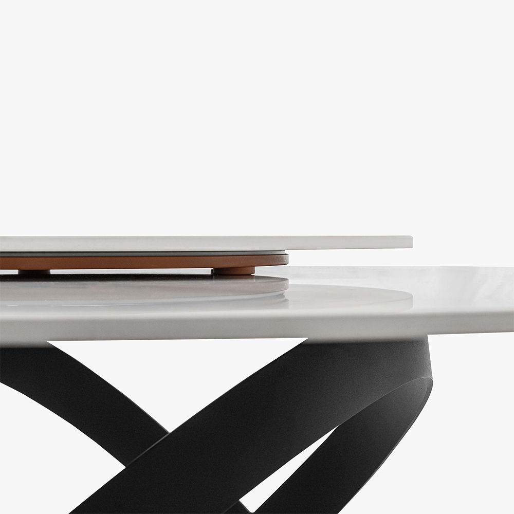 Round White Glossy Sintered Stone Dining Tables
