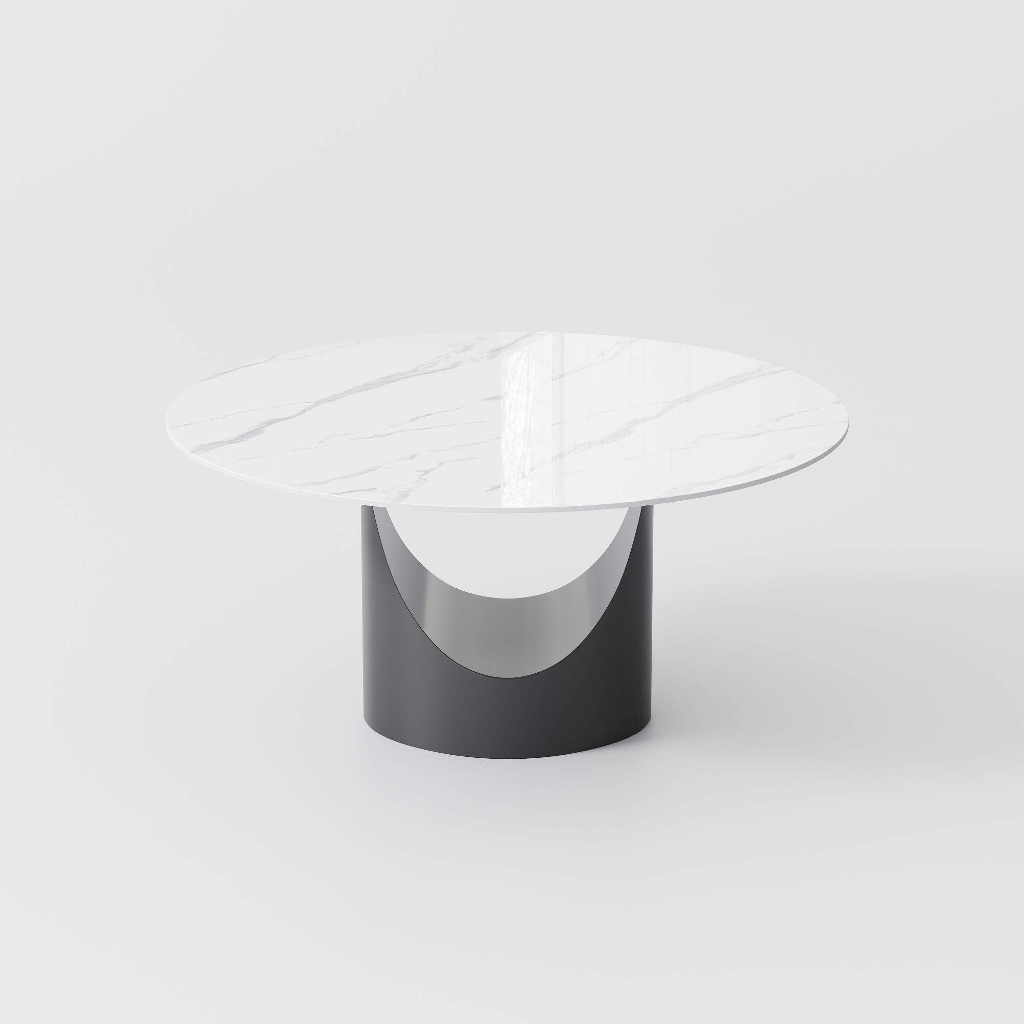 for 4 White & Gray Glossy Sintered Stone Dining Tables