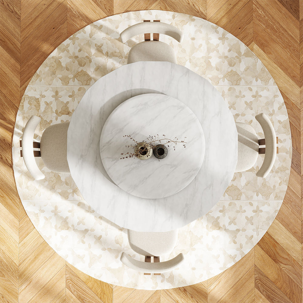 with Lazy Susan White Faux Marble Dining Tables