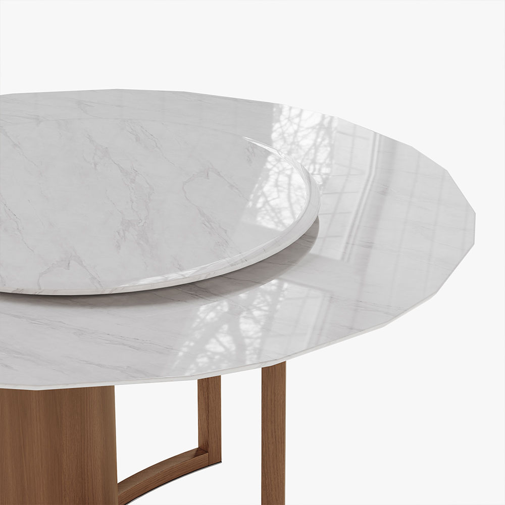 Wood Leg White Faux Marble Dining Tables