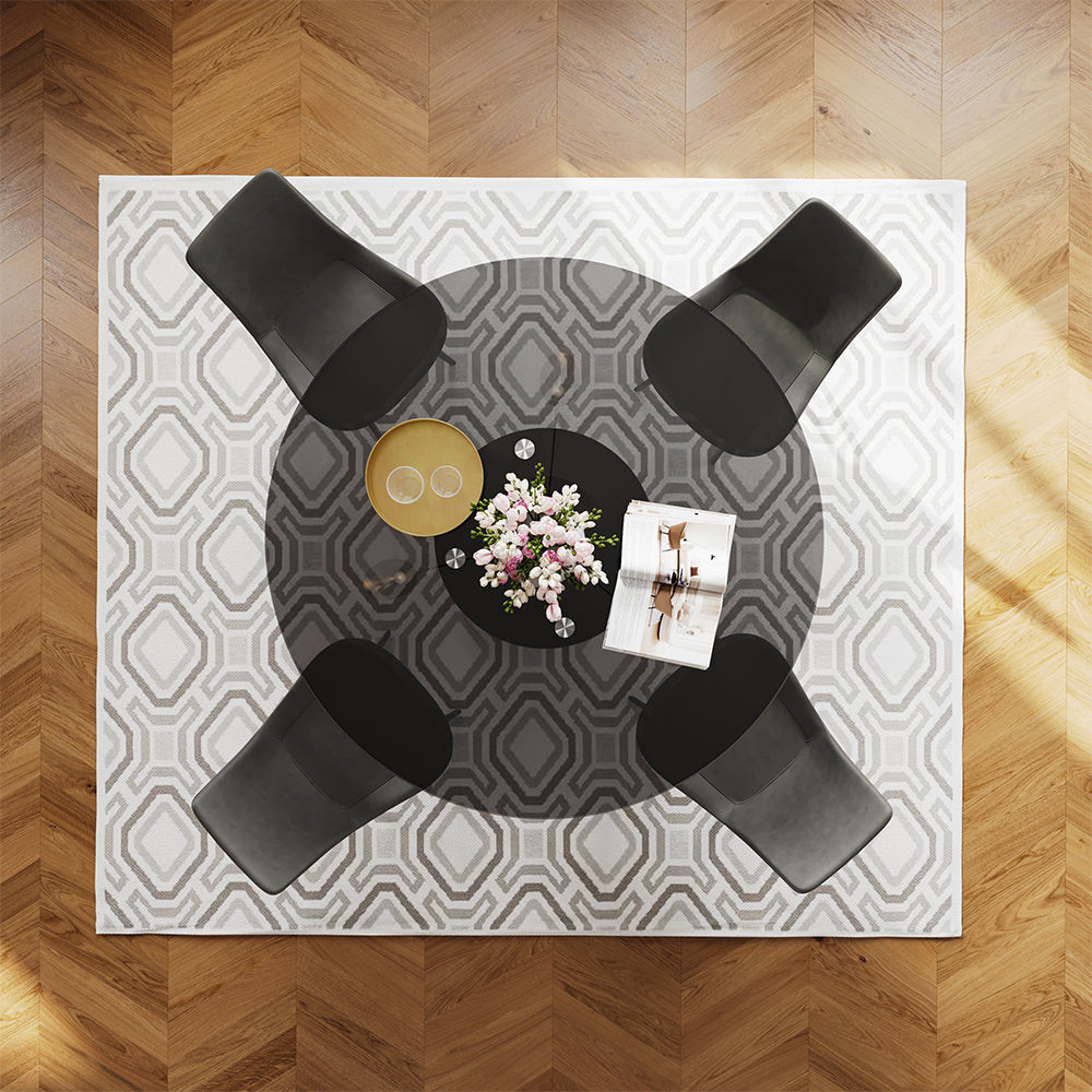 Metal Leg Black Tempered Glass Dining Tables