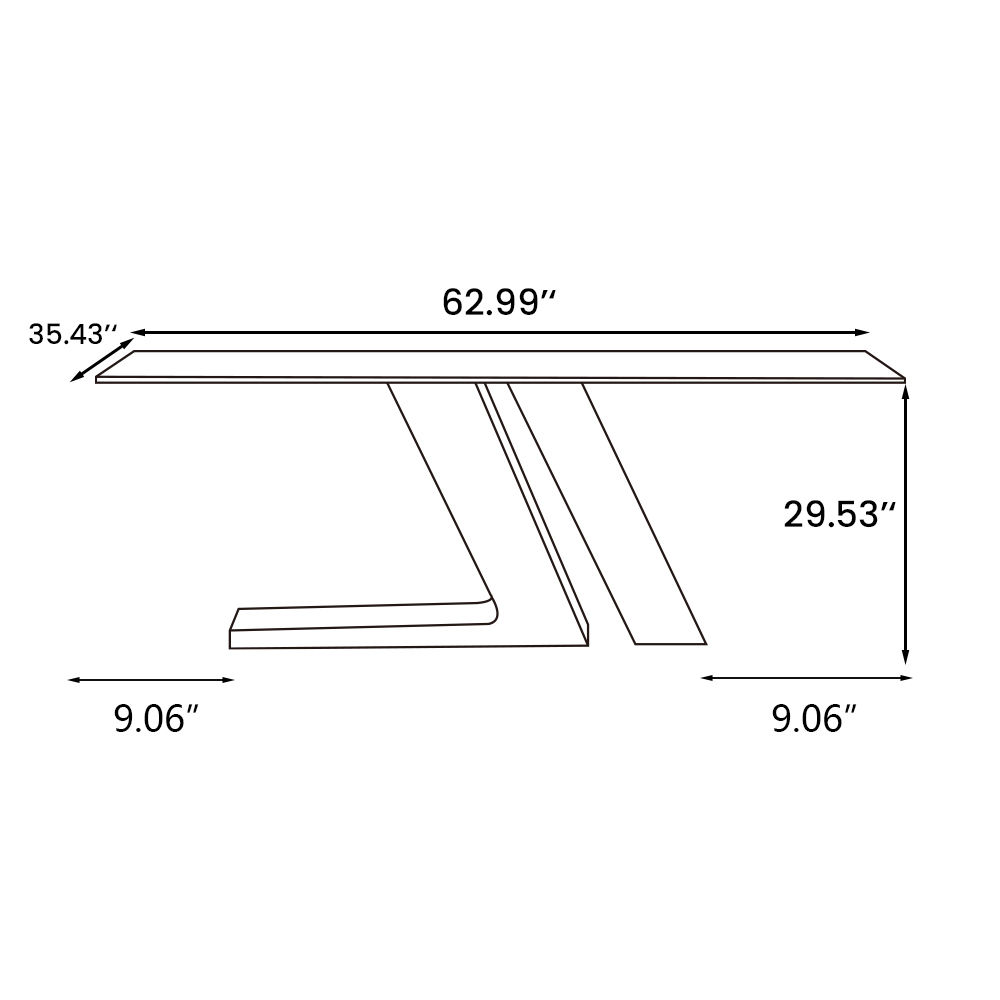Rectangular White Glossy Sintered Stone Dining Tables