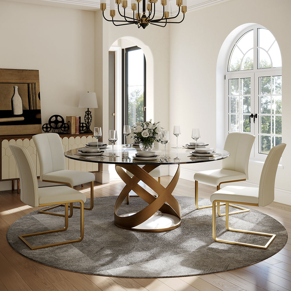 for 4 Transparent Glass Dining Tables