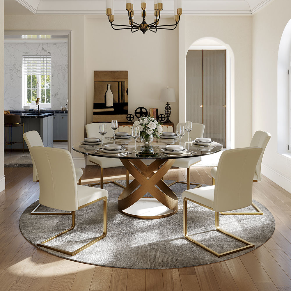 Round Transparent Glass Dining Tables