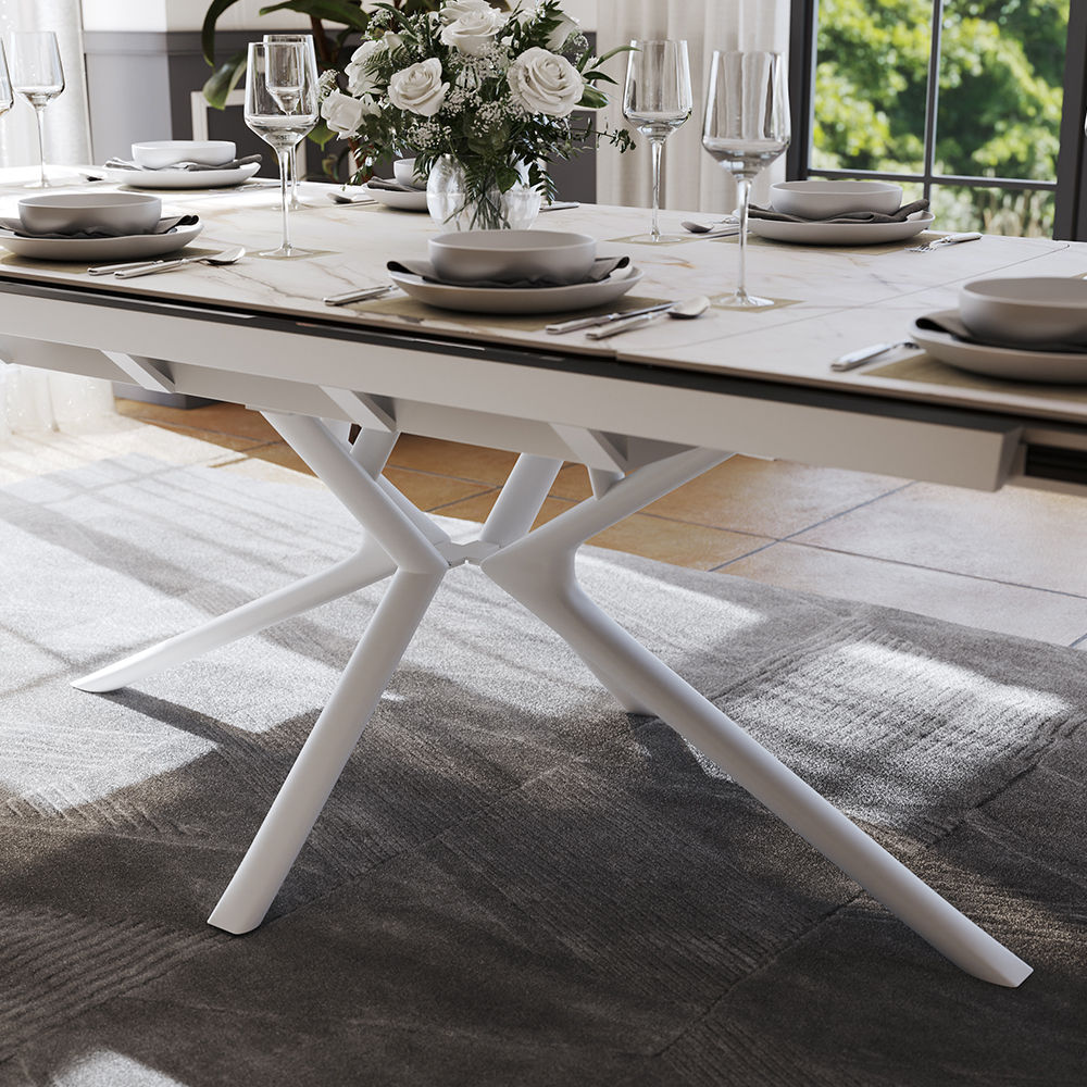 Modern Minimalist White Matte Sintered Stone Dining Tables