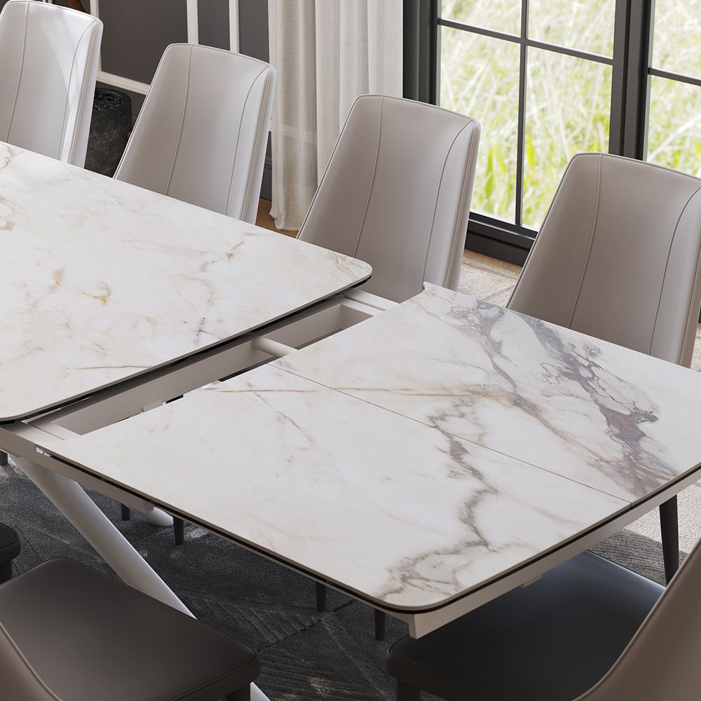 Modern White Matte Sintered Stone Dining Tables