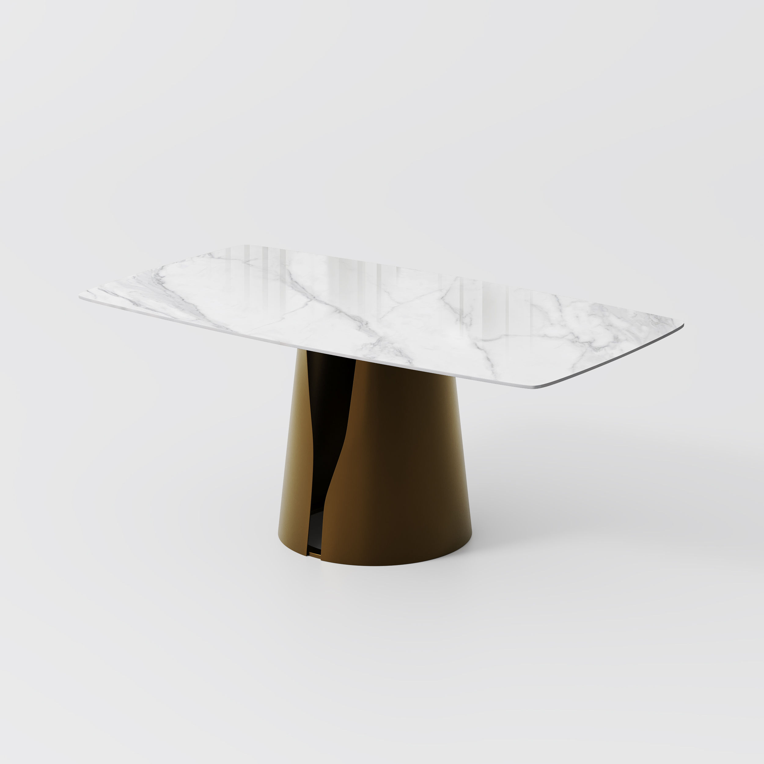 Modern White Glossy Sintered Stone Dining Tables