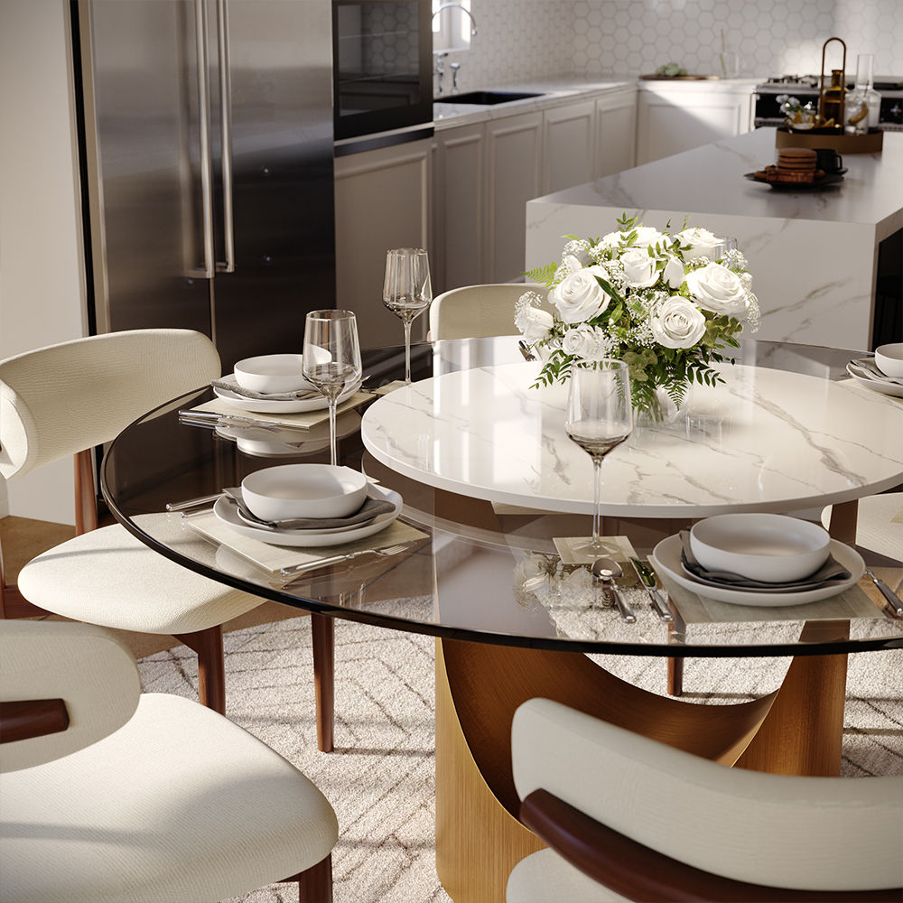 Clear Tempered Glass Dining Tables
