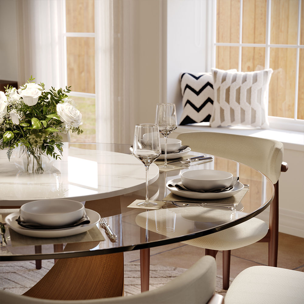 Clear Tempered Glass Dining Tables