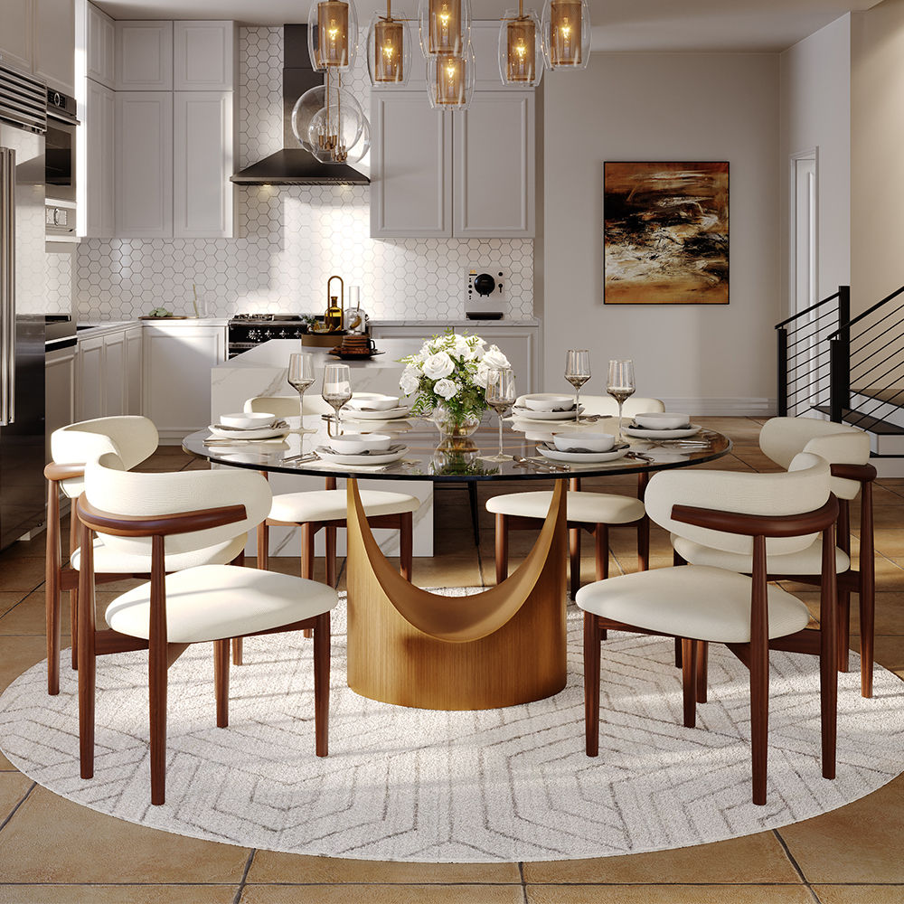Clear Tempered Glass Dining Tables