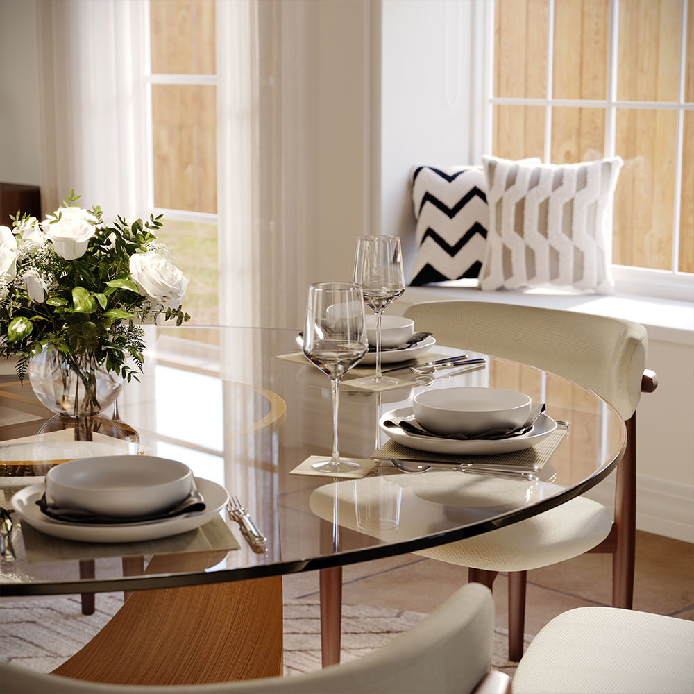 Clear Tempered Glass Dining Tables