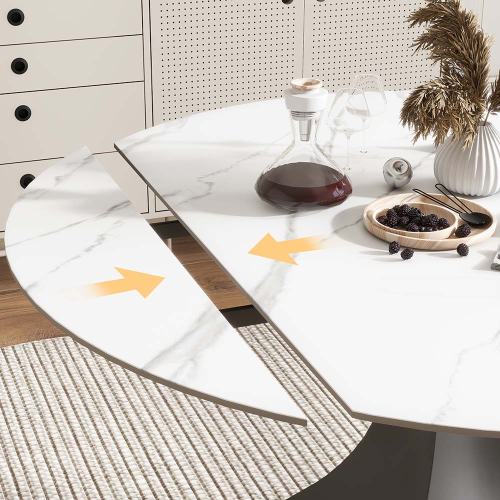 Sintered Stone White Matte Sintered Stone Dining Tables