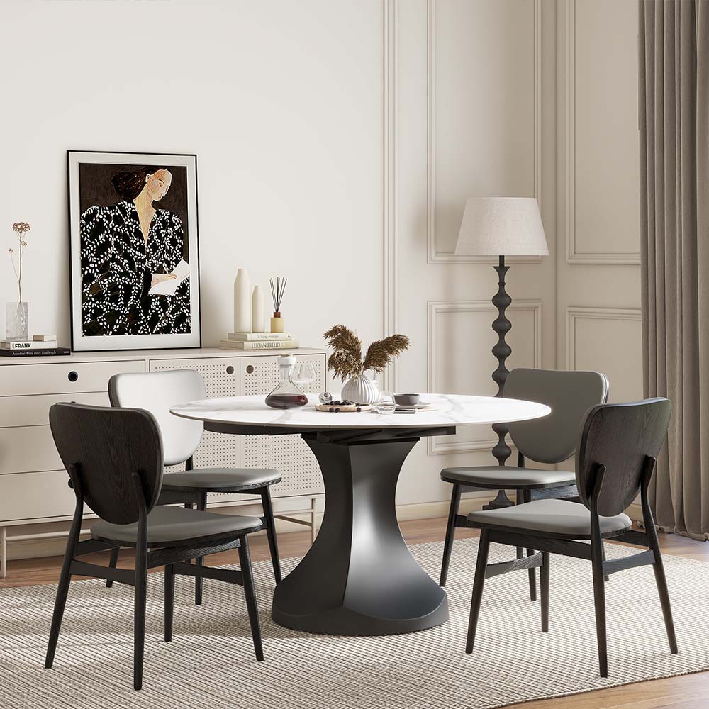 Modern Minimalist White Matte Sintered Stone Dining Tables