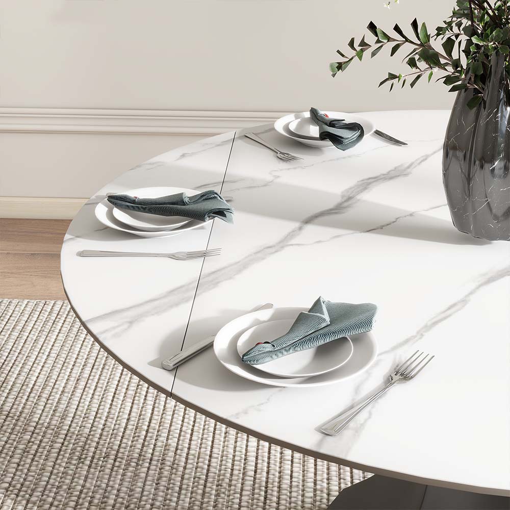 Sintered Stone White Matte Sintered Stone Dining Tables
