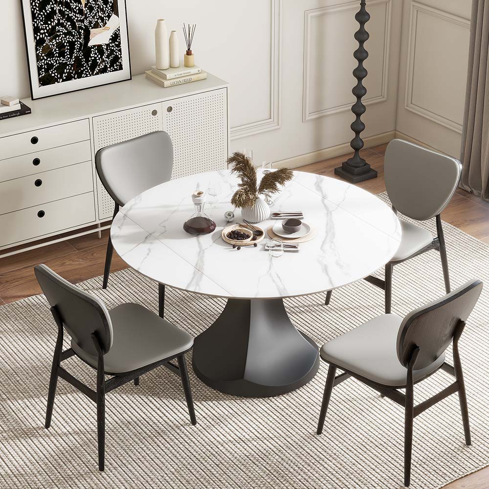 Sintered Stone White Matte Sintered Stone Dining Tables