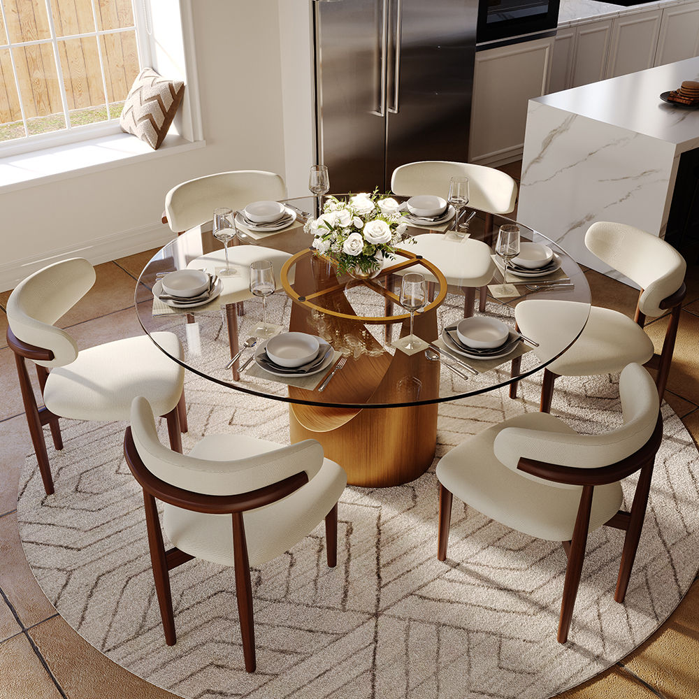 for 4 Clear Tempered Glass Dining Tables