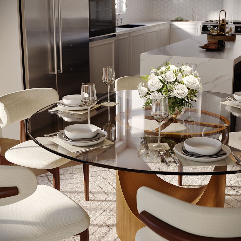 for 4 Clear Tempered Glass Dining Tables