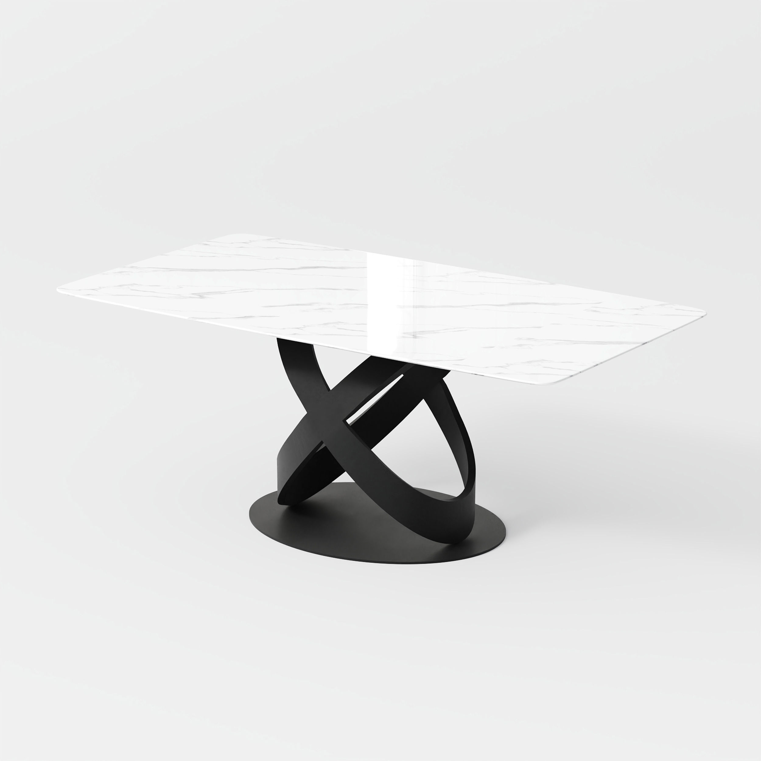 Sintered Stone White Matte Sintered Stone Dining Tables