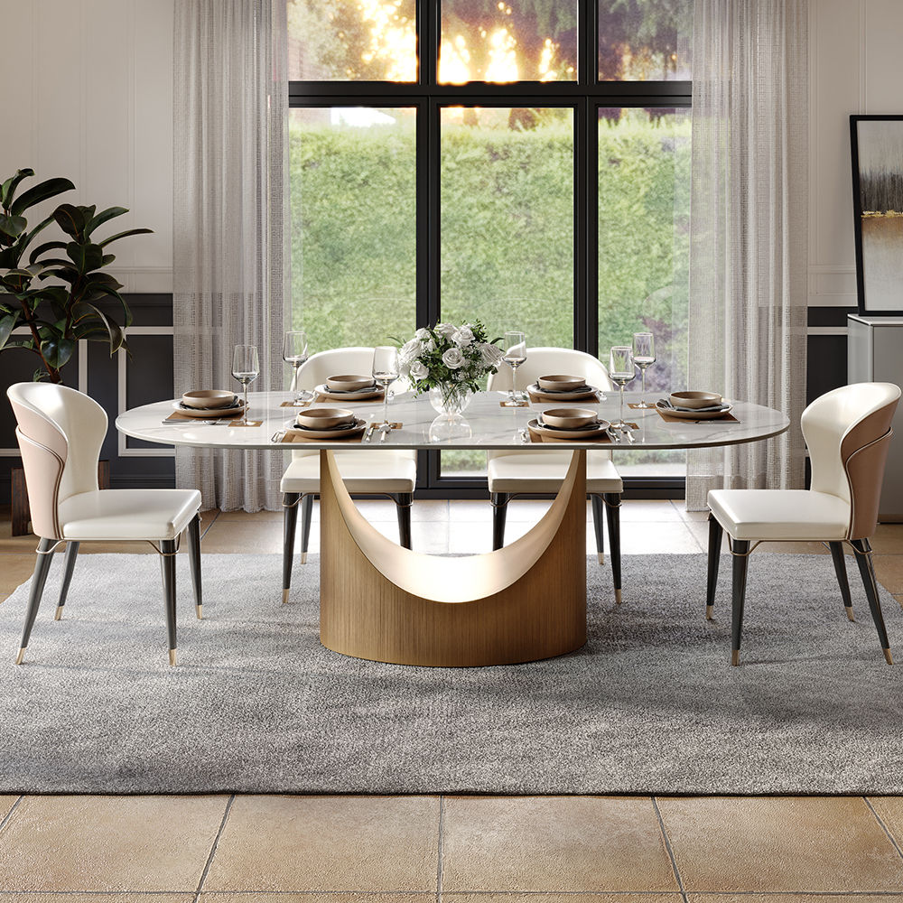 for 4 White Sintered Stone Dining Tables