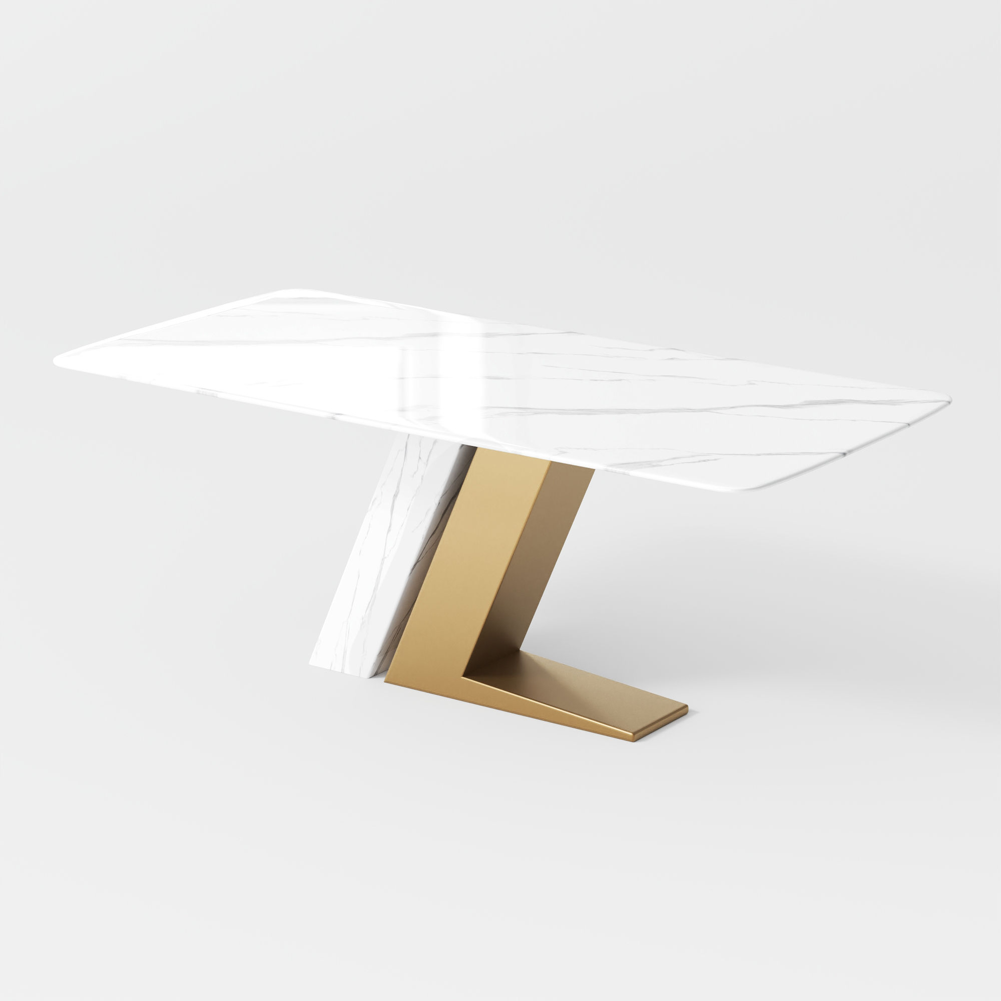 for 6 Glossy White Sintered Stone Dining Tables