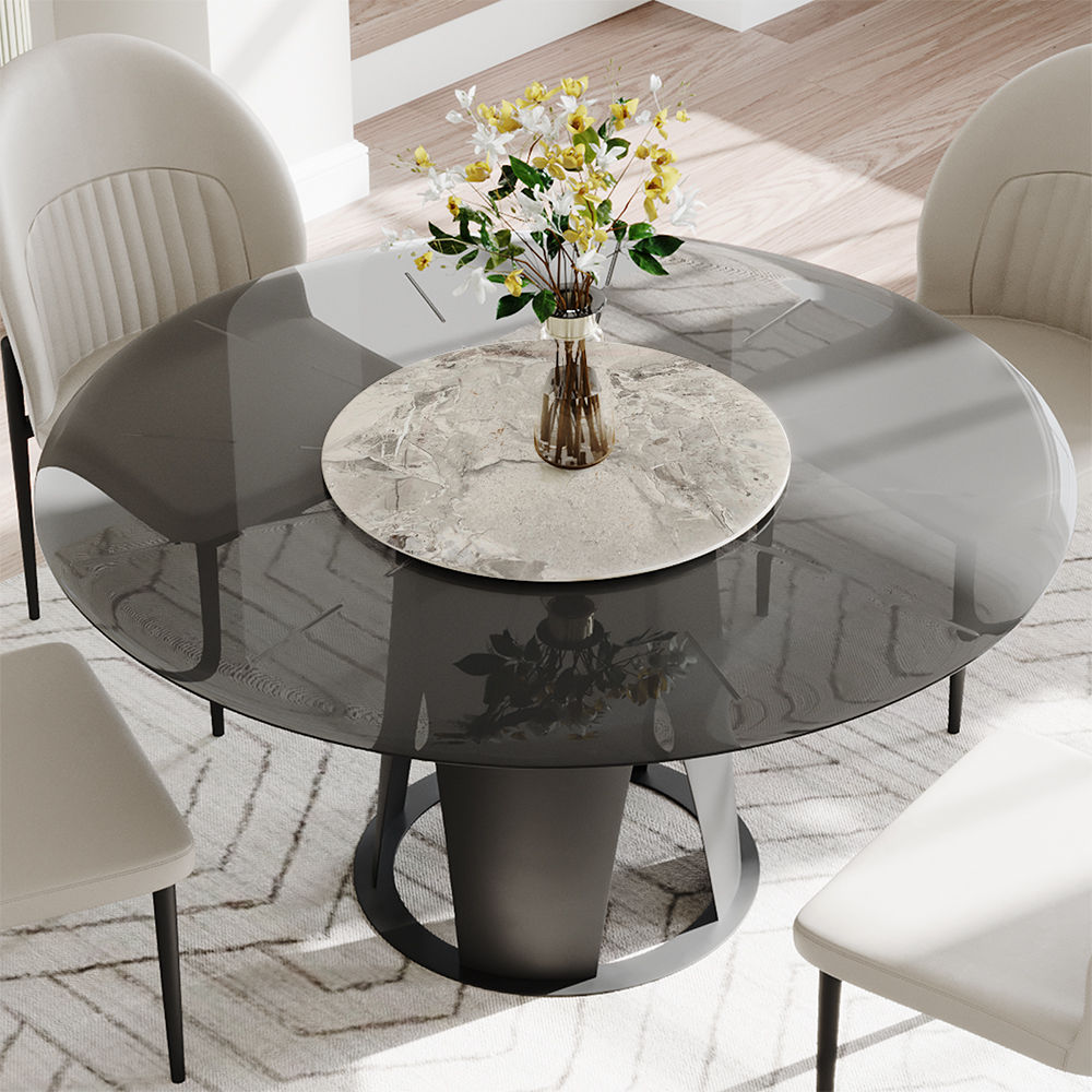 for 4 Gray Glass Dining Tables