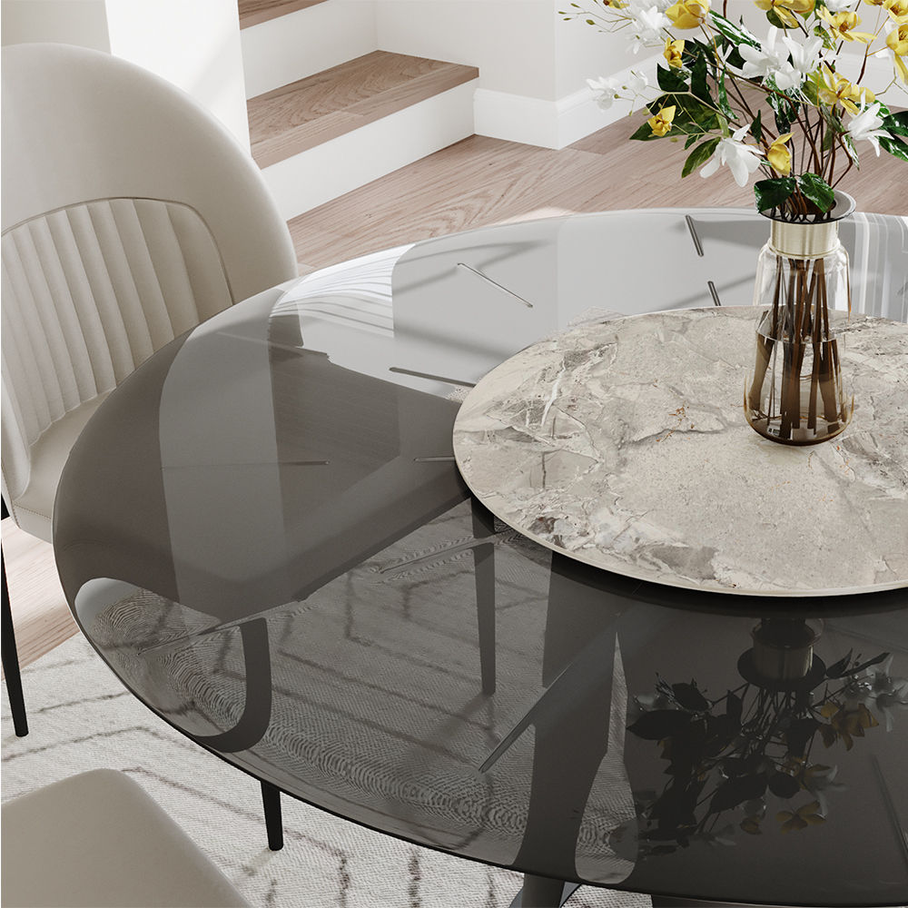 Glass Gray Glass Dining Tables