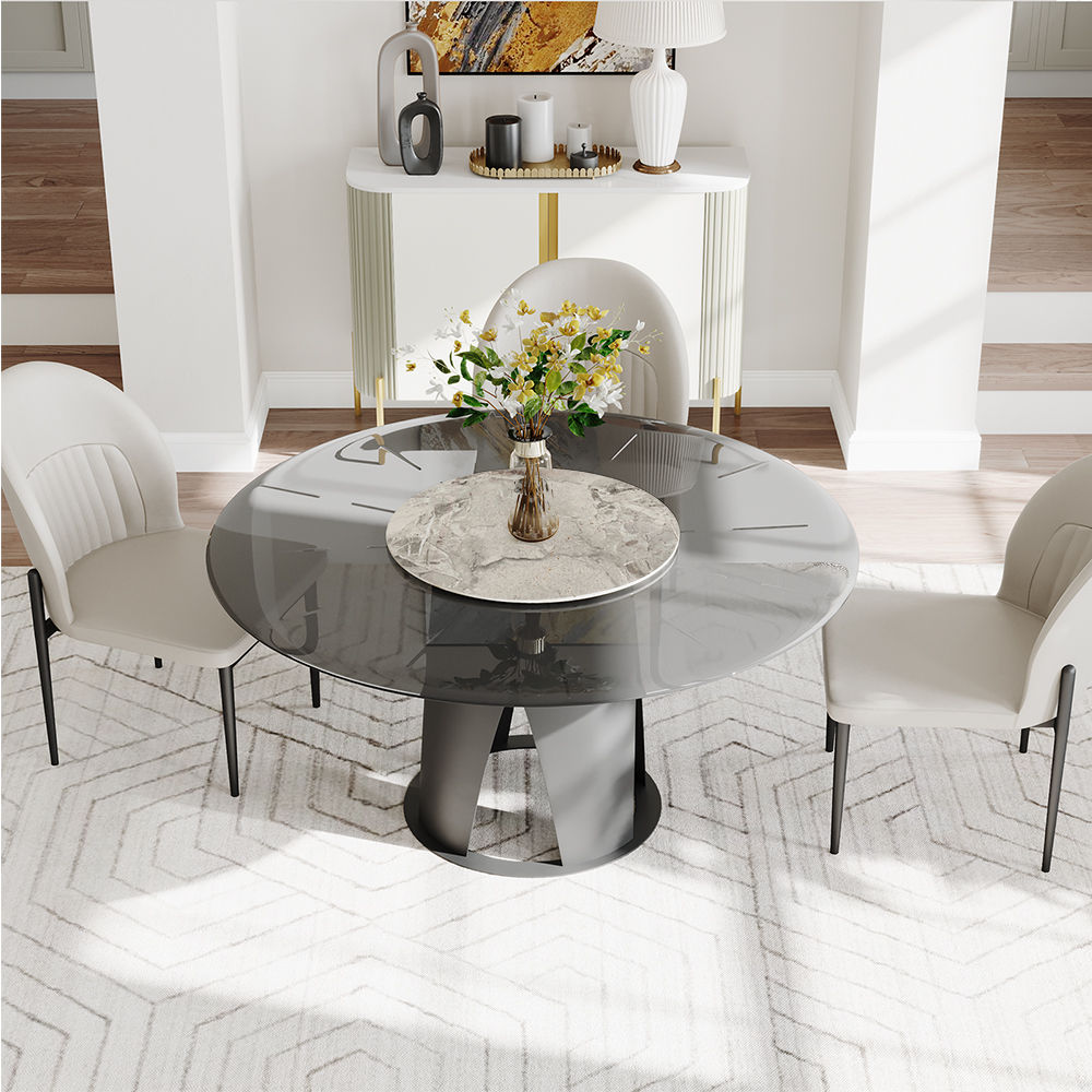for 4 Gray Glass Dining Tables