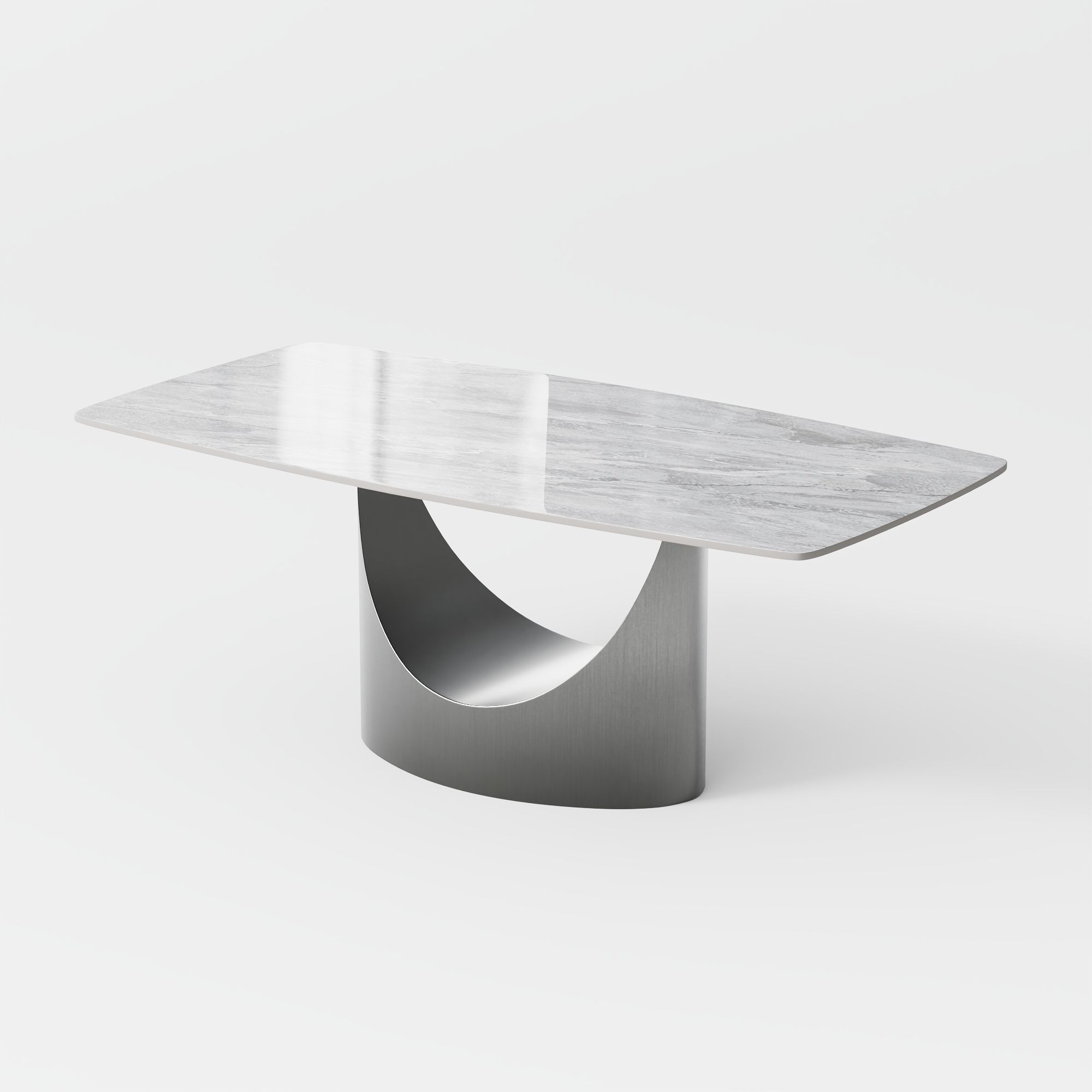 for 6 Light Gray Sintered Stone Dining Tables