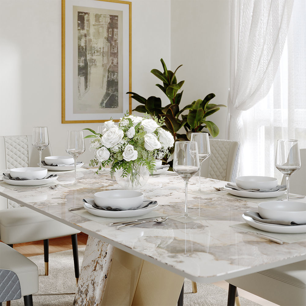 Partly Assemble Pandora Sintered Stone Dining Tables