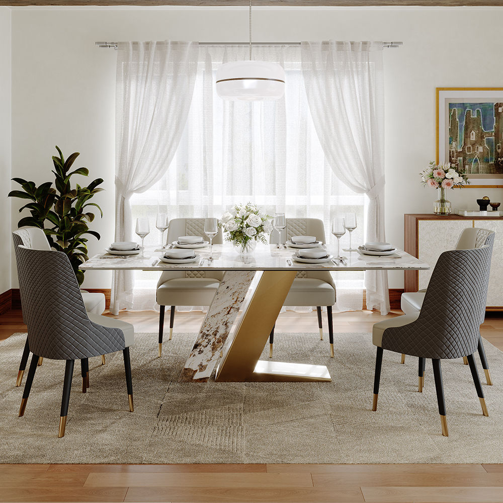 Modern Minimalist Pandora Sintered Stone Dining Tables