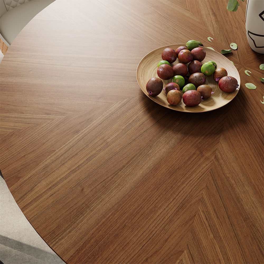 without Lazy Susan Dark Wood MDF  Dining Tables