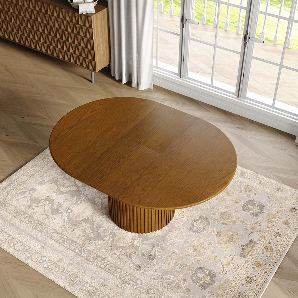 Partly Assemble Walnut Color MDF Dining Tables