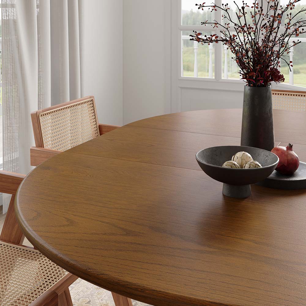 Mid Century Modern Walnut Color MDF Dining Tables