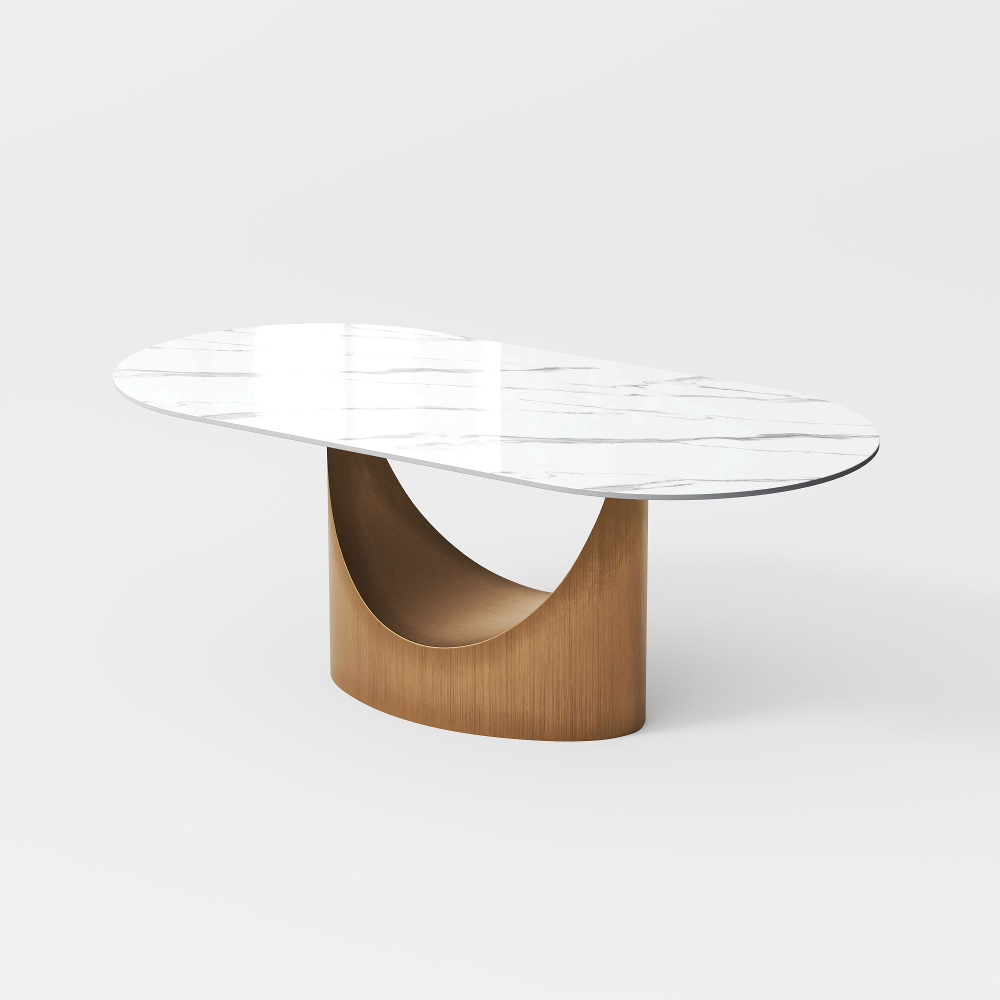 Metal Leg White Sintered Stone Dining Tables