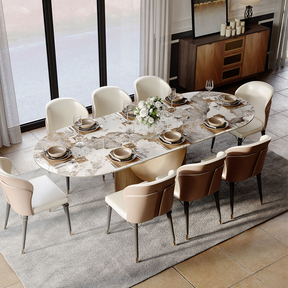 Oval Pandora Sintered Stone Dining Tables