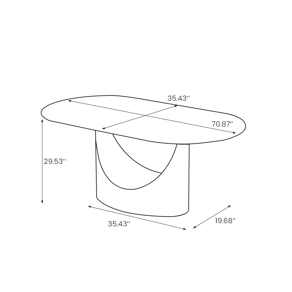 Oval Pandora Sintered Stone Dining Tables