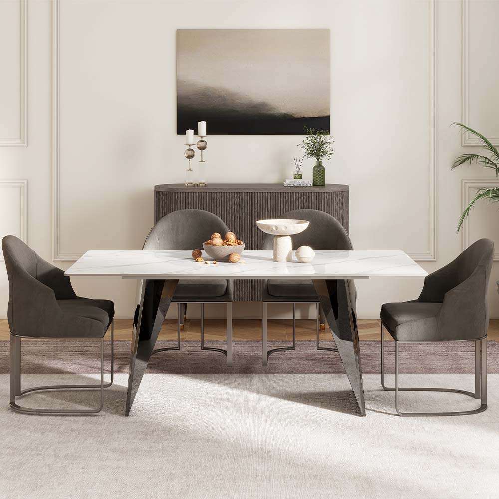 White Sintered Stone Dining Tables