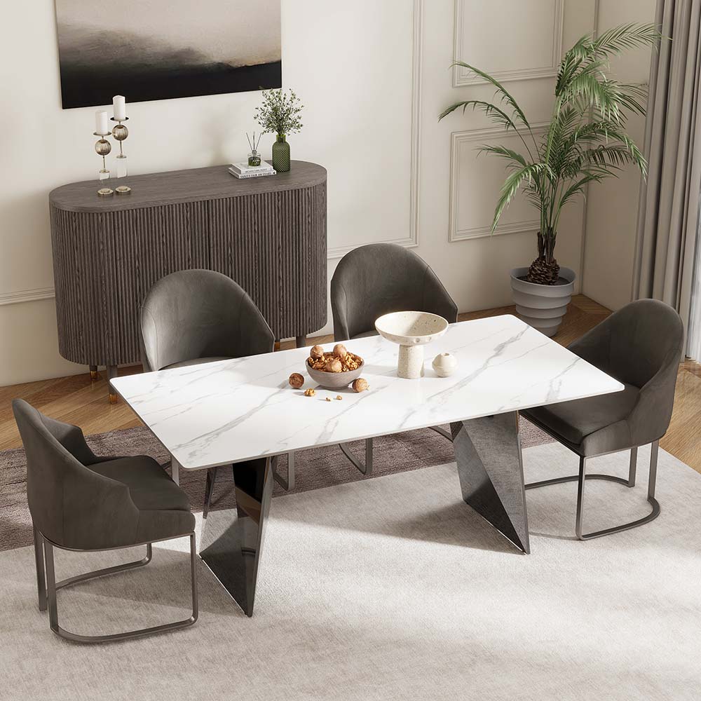 White Sintered Stone Dining Tables