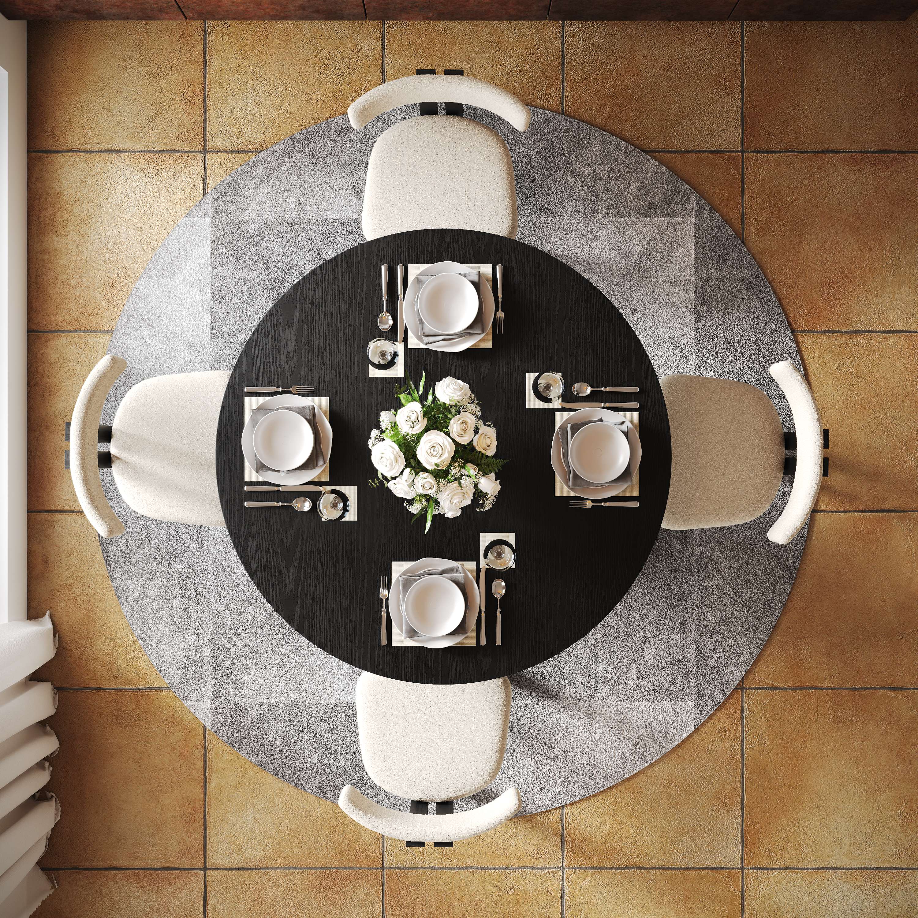 Wood Tabletop Black Plywood Dining Tables