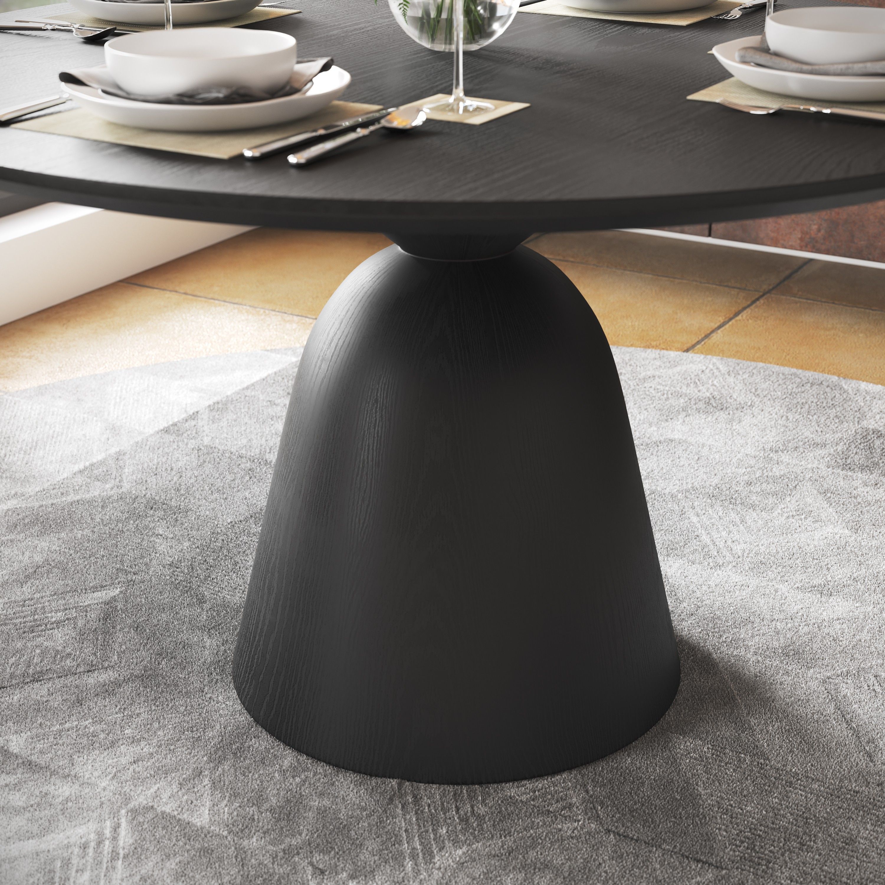 Modern Minimalist Black Plywood Dining Tables