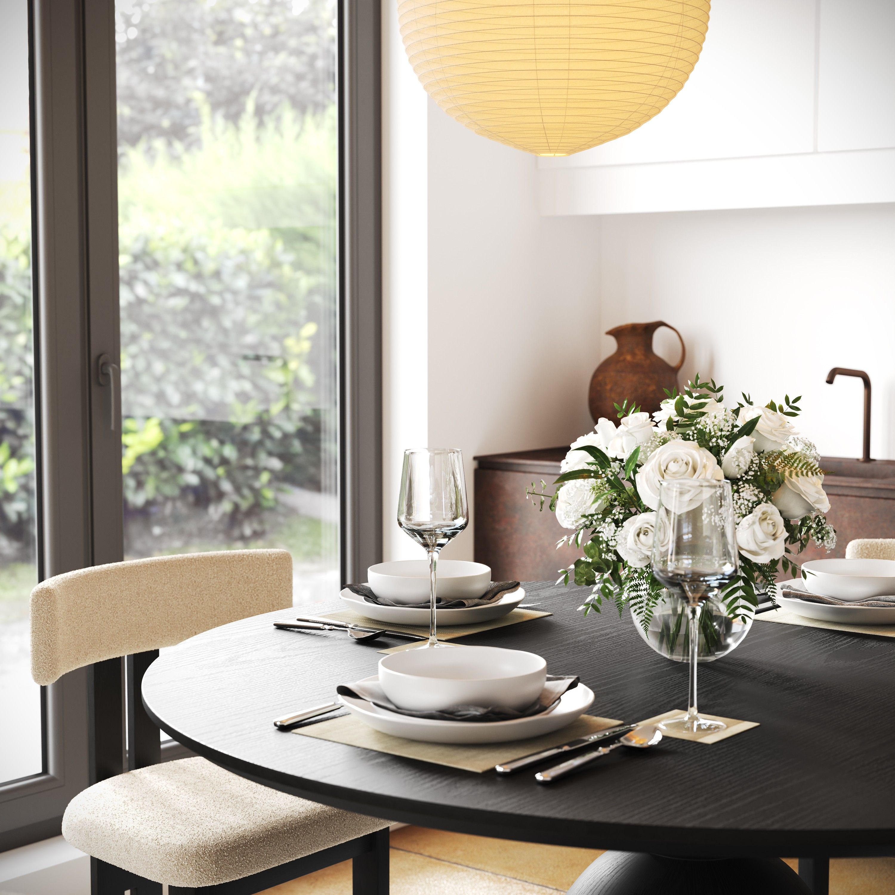 Modern Minimalist Black Plywood Dining Tables